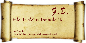 Fábián Deodát névjegykártya