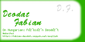 deodat fabian business card